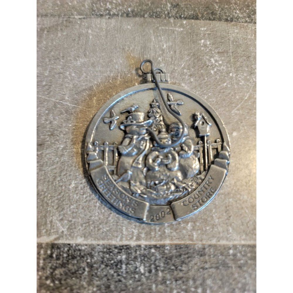 Seasons greetings Country Store 2000‎ to snowman metal ornament Xmas decor
